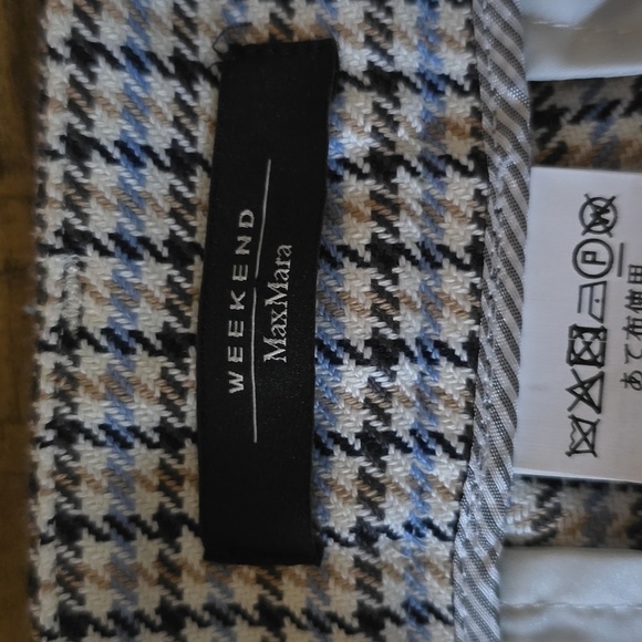 Weekend Max Mara Baiardo Houndstooth Frayed Hem Cropped Pants Size 8 - Picture 16 of 16